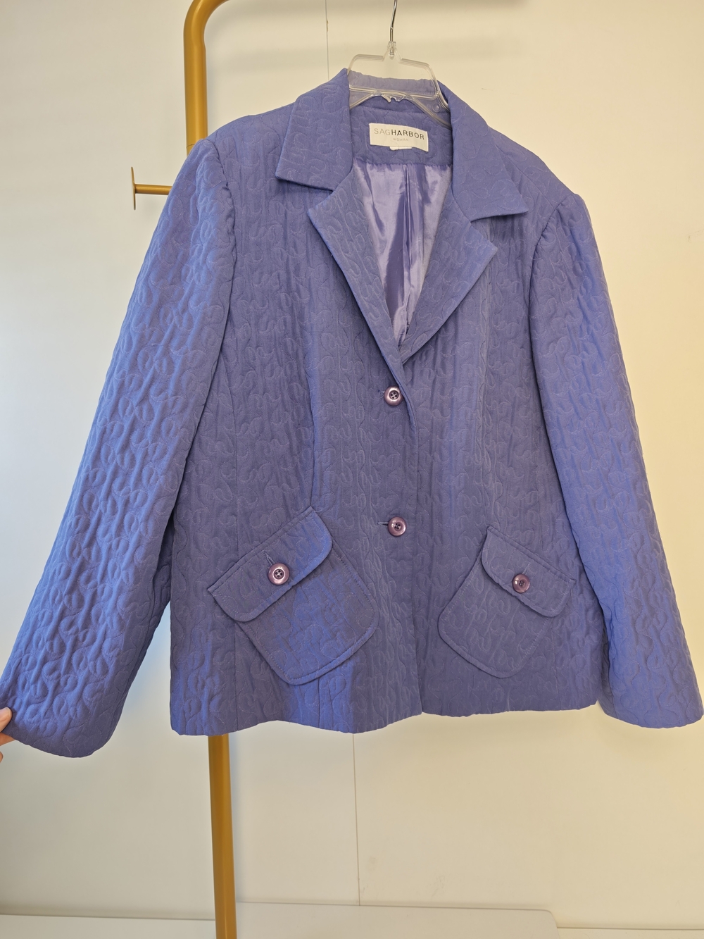 Sag Harbor Lavender Quilted Jacket Womens Smart Casual Coat Purple 1X